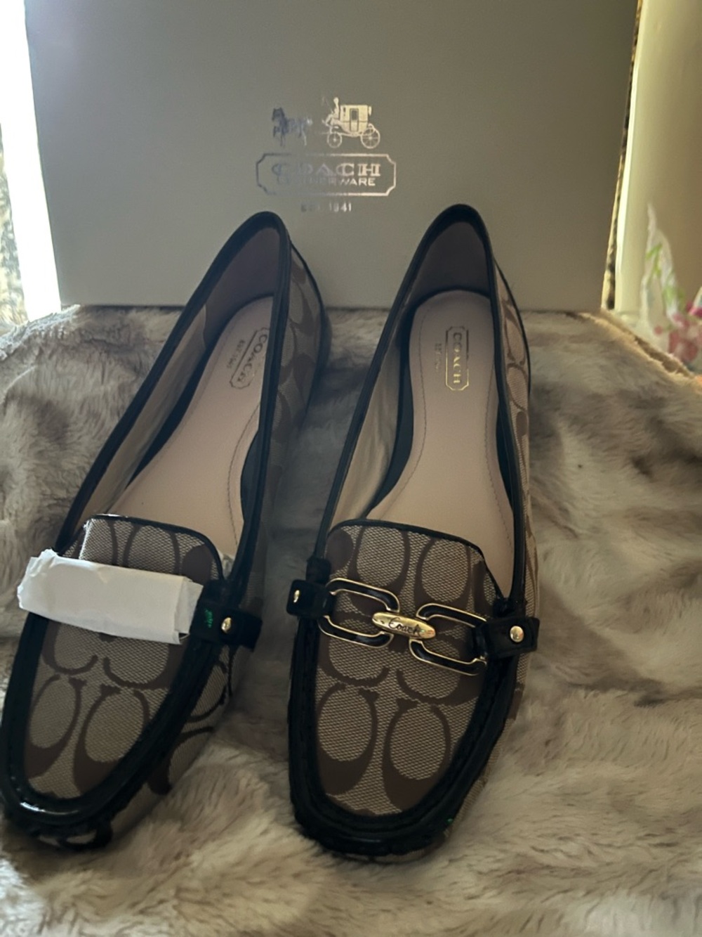 Authentic Coach Perri Signature Loafers Sz 9.5B NWOT Horsebit Flats w/ Box - Picture 2 of 7
